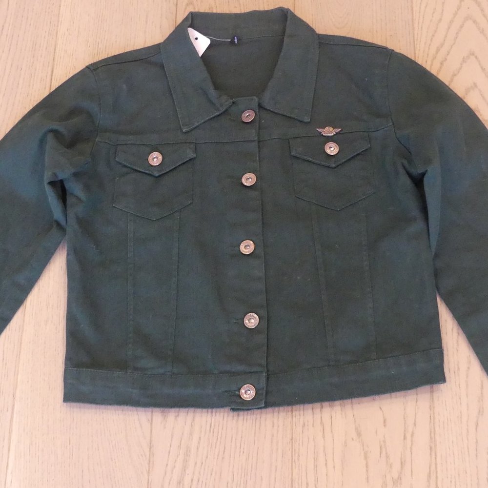 Peggy Fashion Vintage Green XSmall Denim Jacket